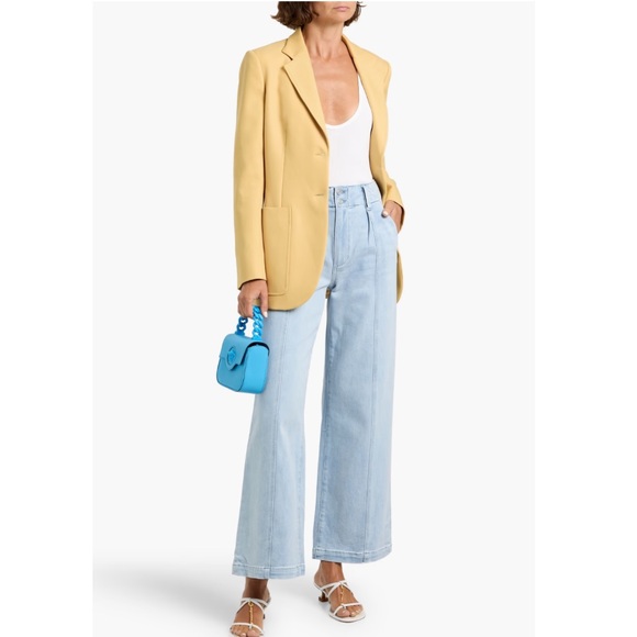 PAIGE Brooklyn Pleated High Rise Wide Leg Jeans Light Denim Size 29 - Picture 5 of 5